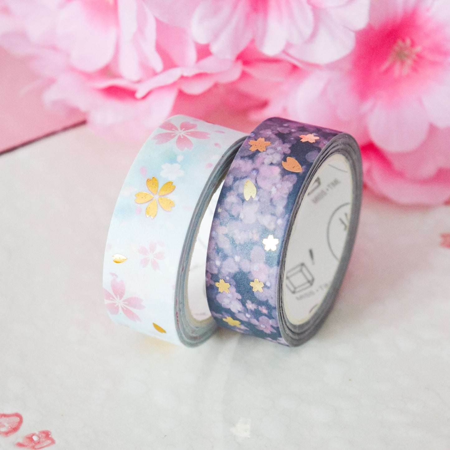 Washi tape doré motif sakura