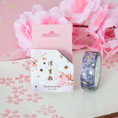 Washi tape doré motif sakura