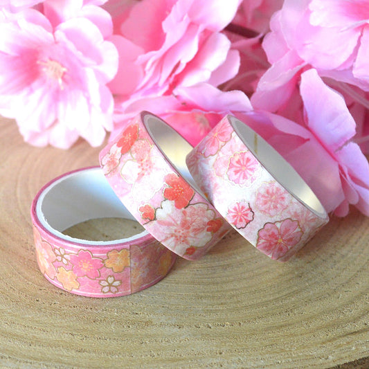 Lot de 2 washi tape fleurs de sakura