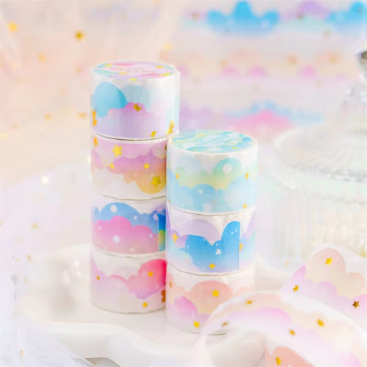 Washi tape nuages colorés