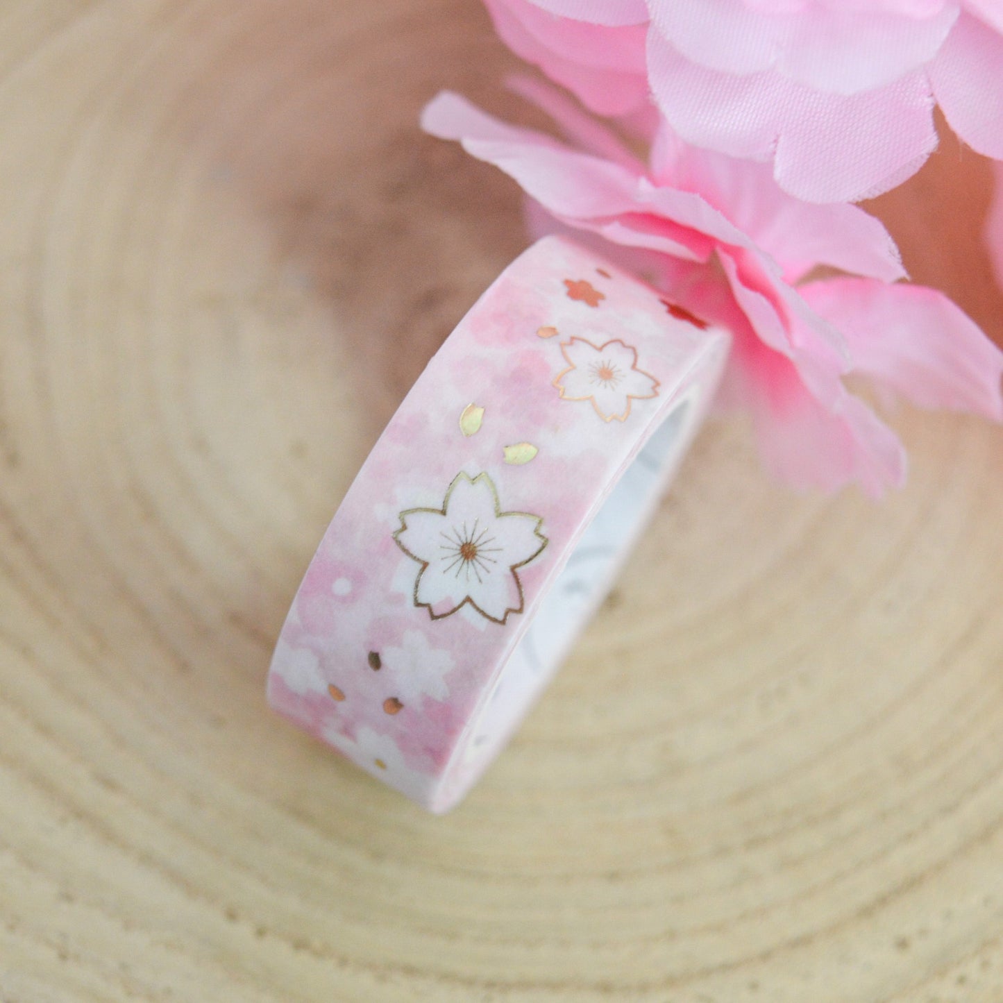 Washi tape doré motif sakura